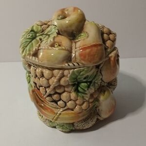 Vintage Tilso Hand Painted Japanese Fruit Jar Large Sized